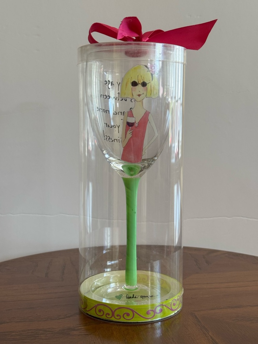 Tumbleweed Pottery Birthday Wine Glass “between 29 and None of Your Business”